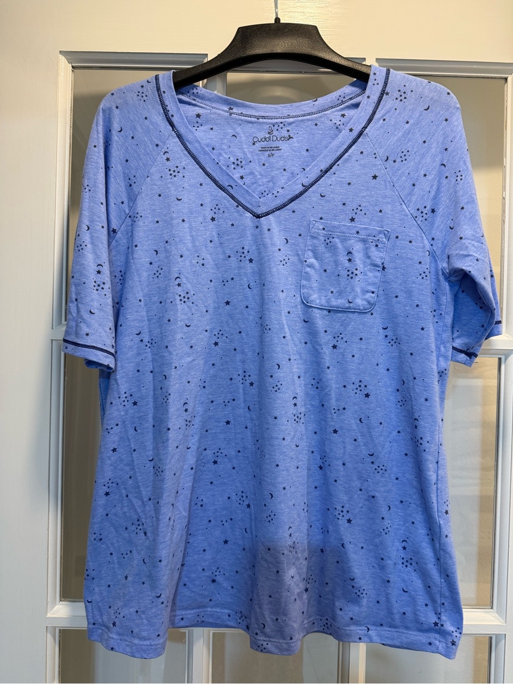 Cuddl Duds Light Blue Star Print Kids Pajama Top